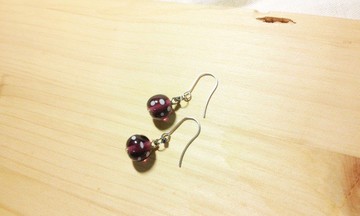 柚子林琉璃 - 點點 普普風 琉璃耳環 - 紫羅蘭 - 可改夾式