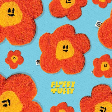 定制 - 橙色雛菊蓬鬆地毯