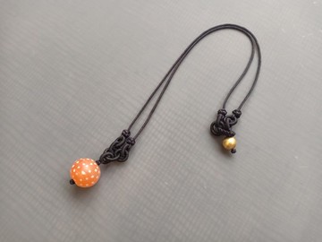 瑪瑙圓珠 手工編結項鍊 – 老件 – 純設計SD-054