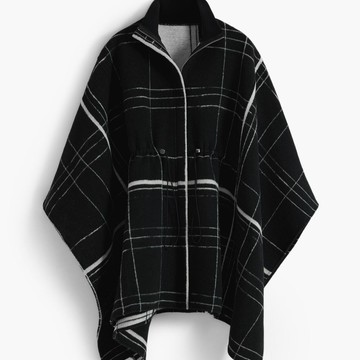 Desigual 粗細線條毛料斗篷