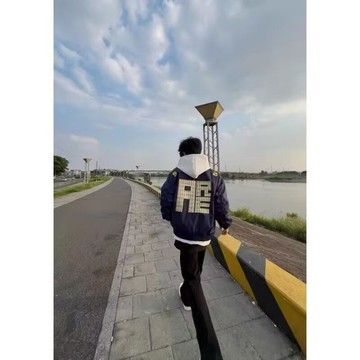 時尚潮流立領高級感上衣男秋冬新款休閒寬鬆痞帥外套男