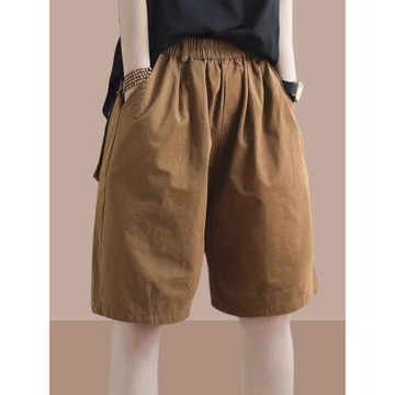 2025夏季新款女士五分褲薄款短褲直筒褲運動褲工裝闊腿小個子冰絲