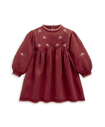 水墨花季-針織長袖洋裝12-18m