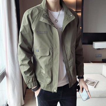 2024秋季新款休閑工裝百搭立領帥氣夾克痞帥男士外套春秋上衣男潮