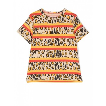 Mini Rodini - Multicolour Cotton Leopard Stripe T-shirt