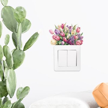 【MR.ZAKKA】創意萬用裝飾貼紙-植物主題 粉彩鬱金香花束 居家布置 DIY可移式壁貼 無痕壁貼 牆貼