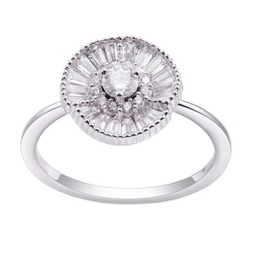 波浪花蕊鑲鑽戒指