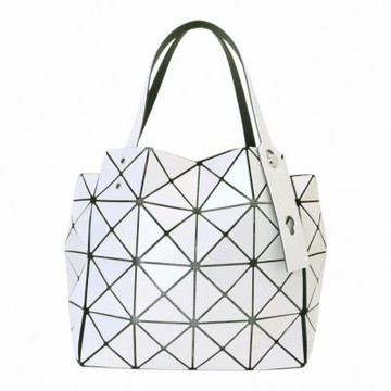 ISSEY MIYAKE  BAOBAO 幾何方格4x4手提寶石包(閃色米)大