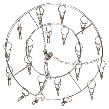 FANCY LIFE 不鏽鋼曬衣夾20夾 Set 優質不鏽鋼 合理間距 加厚材質 衣架多用 貼心設計  圓形款  1個