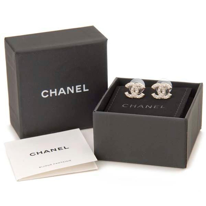 シャネル CHANEL ピアス レディース ゴールド×ホワイト A64766 Y09530 ...