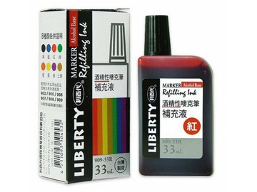 利百代 909-33R 酒精性麥克筆補充油【APP滿額下單10%點數(單一帳號最高1500點)】8/31止