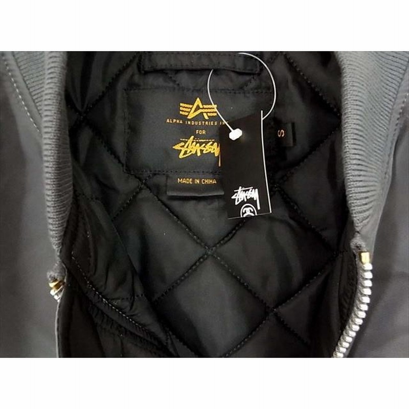 STUSSY ステューシー × ALPHA INDUSTRIES アルファ 35th Anniversary ワッペン MA-1 ジャケット グレー系  S 【新古品】【未使用】【中古】 | LINEブランドカタログ