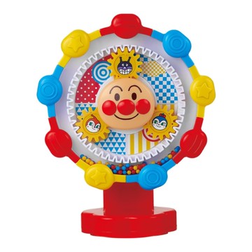 日本 麵包超人 腦部發育～轉轉珠吸盤齒輪玩具
