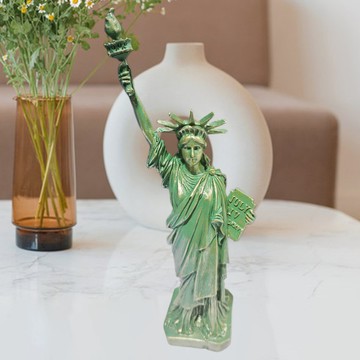 洛陽牡丹 洛陽牡丹自由女神像擺件家居客廳創意樹脂 軟裝飾品簡約現代擺件