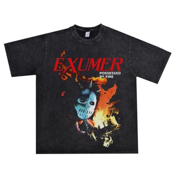 德國敲擊金屬流行搖滾Exumer樂隊專輯印花T恤短袖寬松純棉男女