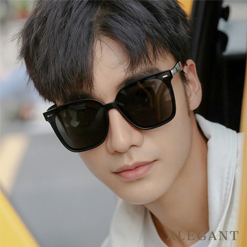 低調奢感TR90質感金屬拼接方框偏光墨鏡│UV400太陽眼鏡-2色