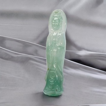 冰綠翡翠合掌觀音菩薩項鍊 | 天然緬甸玉翡翠A貨 | 送禮