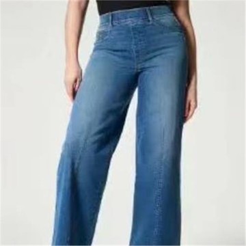 2024亞馬遜時尚四面彈針織牛仔寬松舒適彈力牛仔褲舒適面料同款短