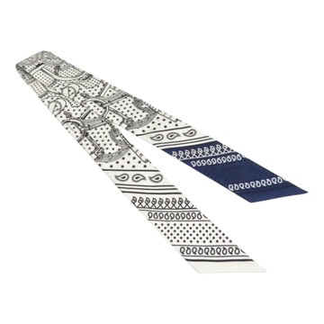 HERMES 愛馬仕 白色 絲綢 Eperon d Or Bandana Twilly 絲巾 【二手名牌BRAND OFF】
