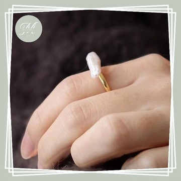 【Mia1855】韓國飾品 婉約不規則珍珠戒 戒指 尾戒 氣質款 東大門nyunyu 首飾 飾品 韓妞 ins款