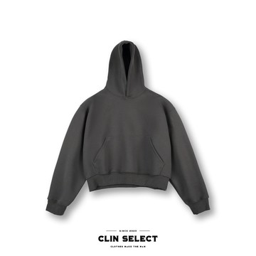 西林 CLIN｜選物｜重磅短版連帽大學T_選物 / T-0148 500G 秋冬 長袖 素面 cleanfit 美式