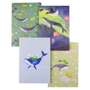 conifer 綠的事務 柔伊插畫Ⅳ 50K膠裝易撕便簽本 4本組 80P米色無酸鋼筆紙 48張  多色  1組