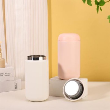 陶瓷內膽小巧膠囊水杯簡約304不銹鋼保溫杯便攜小清新純色口袋杯