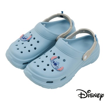 【迪士尼女鞋】立體造型飾釦厚底洞洞鞋-天藍(史迪奇)