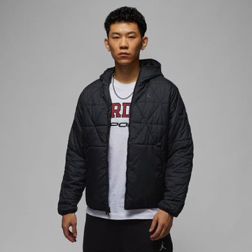 NIKE AS M J TF SPRT STMT MDWT JKT 男款 保暖外套 連帽 防潑水 喬丹 黑色-FZ3163010