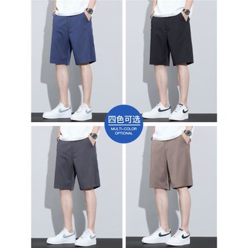 冰絲男士短褲2025新款夏季薄款涼感寬松五分運動褲天絲牛仔中褲子