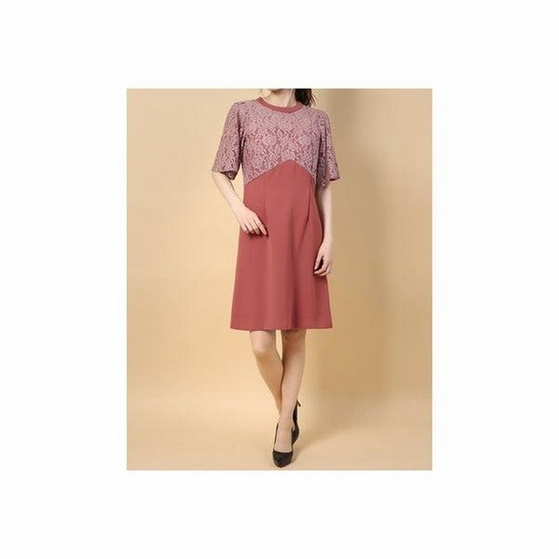 リリーブラウン Lily Brown レースコンビドレス ピンク 通販 Lineポイント最大0 5 Get Lineショッピング