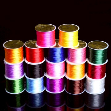 進口扁彈力線穿手鏈佛珠文玩手串松緊線串珠繩 接發水晶線墨綠色