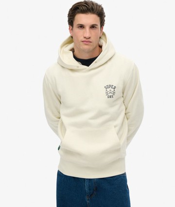 Superdry Men's Athletic Club Hoodie White Size: M