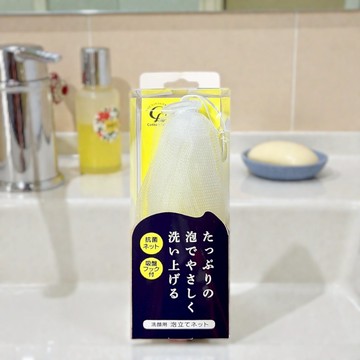 日本 Cotton Labo 丸三 掛式 臉部起泡袋 起泡網 慕斯網 發泡網 搓泡網 香皂袋 肥皂袋 泡泡袋｜懂購國際通