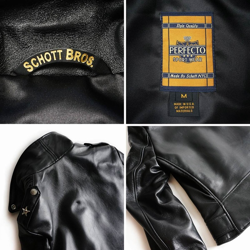 ペンタゴン　　　サイズ３８　USA製　Schott ダブル　ライダース 中古・古着通販】Schott (ショット) コットンダブルライダース