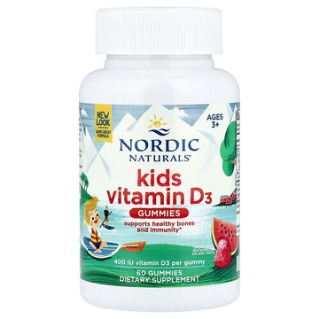 Nordic Naturals, 兒童維生素 D3 軟糖，野生西瓜味，400 國際單位，60 粒