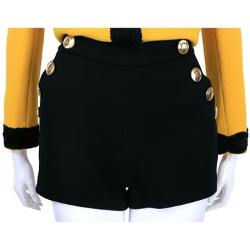 BOUTIQUE MOSCHINO 黑色字母釦飾羊毛短褲
