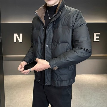 輕薄羽絨外套男 韓版 輕便羽絨服 冬天 保暖 輕薄羽絨服男士國標加厚保暖羽絨衣流寬鬆立領休閒外套 XAXO