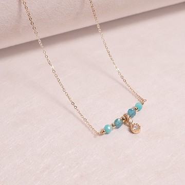 璀璨星河│藍磷灰石 天河石 水晶項鍊 客製化禮物