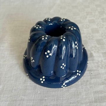 咕咕霍夫模具 陶器 S 尺寸 深海軍藍底配圓點花紋 壁面裝飾 阿爾薩斯 12kwdx10