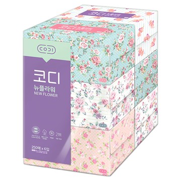 CODI New Flower 雙層面紙 250抽  6盒  1組