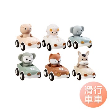多種玩法 6入組 軟膠動物玩具車 澡玩具 可當指套玩具 滑行車 洗 噴水玩具-雪倫小舖