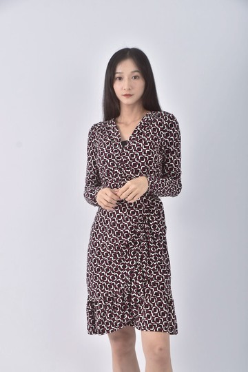 (S) michael kors質感花紋紫色洋裝