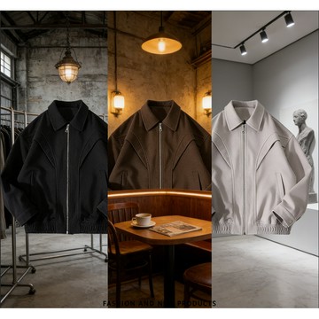 ✨優選好物 美式復古夾克 百搭夾克 寬鬆上衣 男女同款 春秋夾克 皮衣外套 防風皮衣 機車夾克 外套 麂皮皮夾克