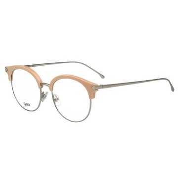 FENDI 復古眉框圓框 光學眼鏡 (粉膚色)FF0165