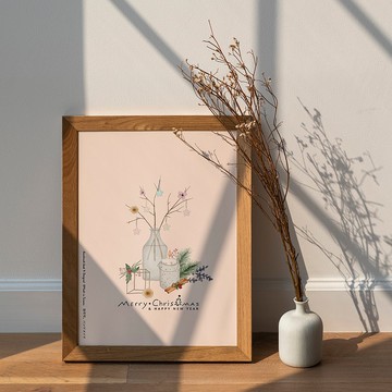 冬日燭光【CM21016】洛可可草莓 聖誕卡片明信片含信封