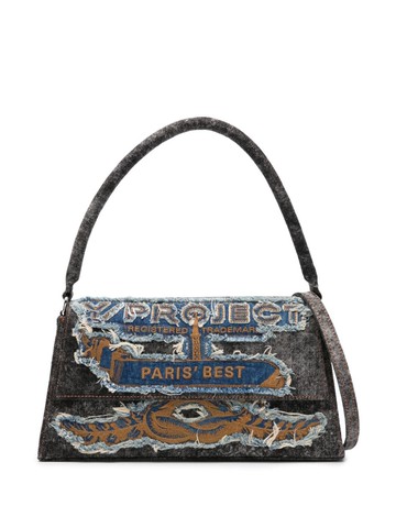Y/Project - Paris' Best denim shoulder bag - women - Fabric - One Size - Black