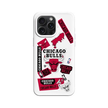 iPhone 15 Pro Max SolidX 白 - NBA - 拼貼系列-芝加哥公牛 Chicago Bulls - Collage