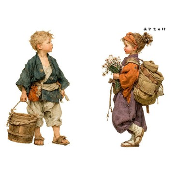 【2 月新品】08-116-0012 人物貼紙 傳統服飾復古風