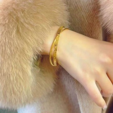 🔥免運🔥母親節520女神手鐲新款女碎冰紋雙環手鐲爆款碎冰紋雙圈鐲子不掉招財 轉運手鍊 手繩 手環 手鏈 首飾 飾品